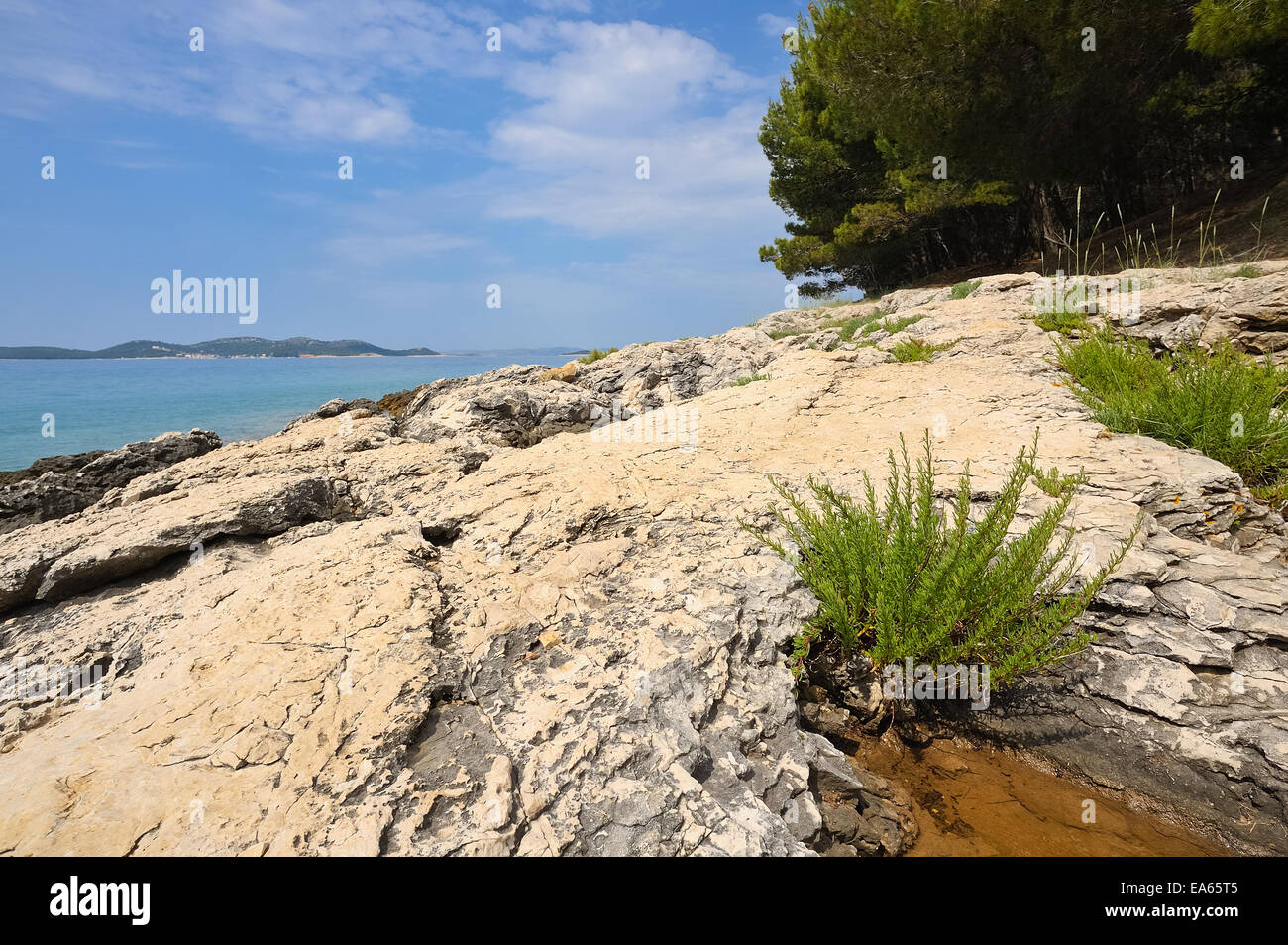 Rocky beach and coast in Croatia Stock Photo