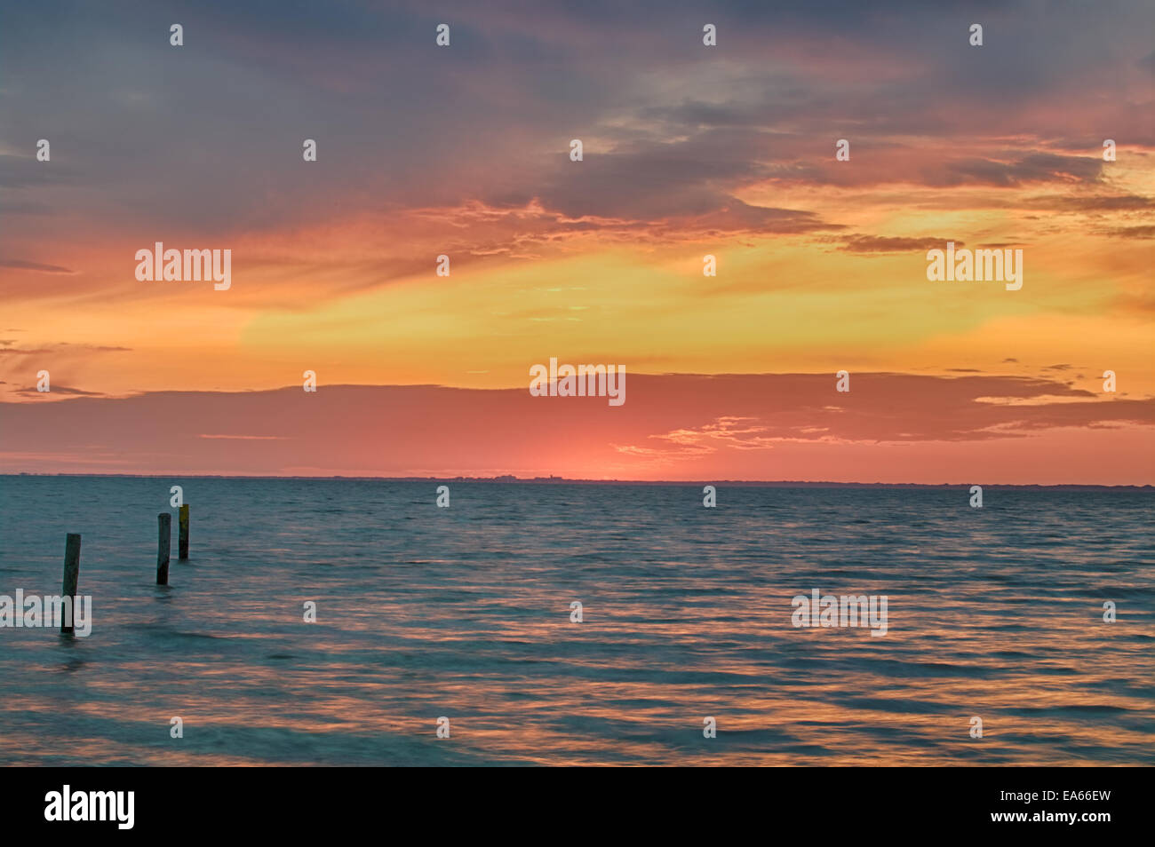 Sunset at the sea Stock Photo