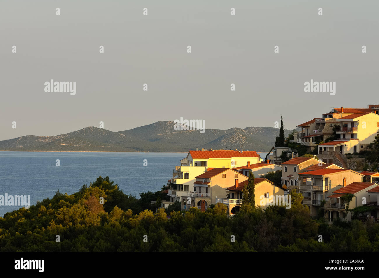 Seaside of Drage in Croatia Stock Photo