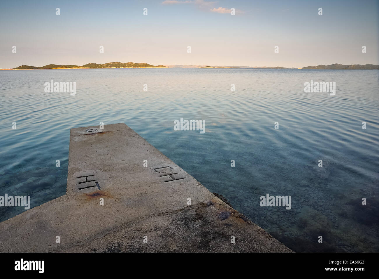 Jetty at Drage in Croatia Stock Photo