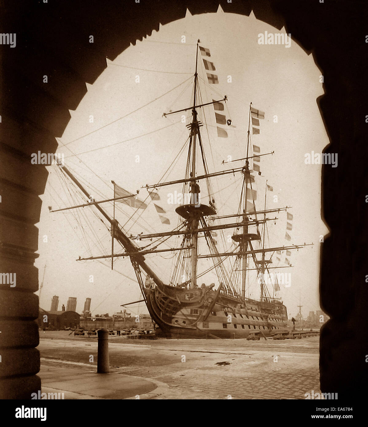 HMS Victory in the 1920s Stock Photo