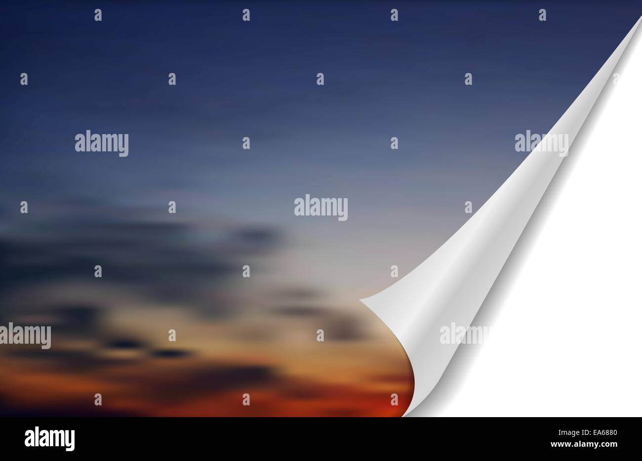 Abstract cloudscape with folded edge Stock Photo