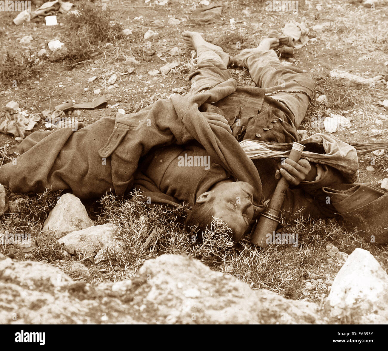 Turkish soldier at Tell El-Ful 26th December 1917 Stock Photo