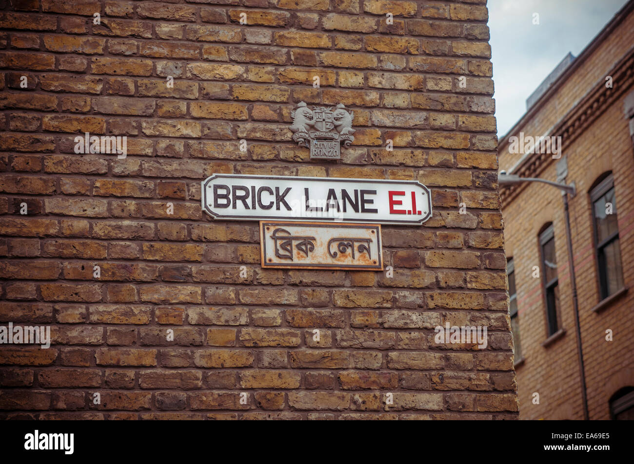 Brick Lane Street Sign Stock Photo