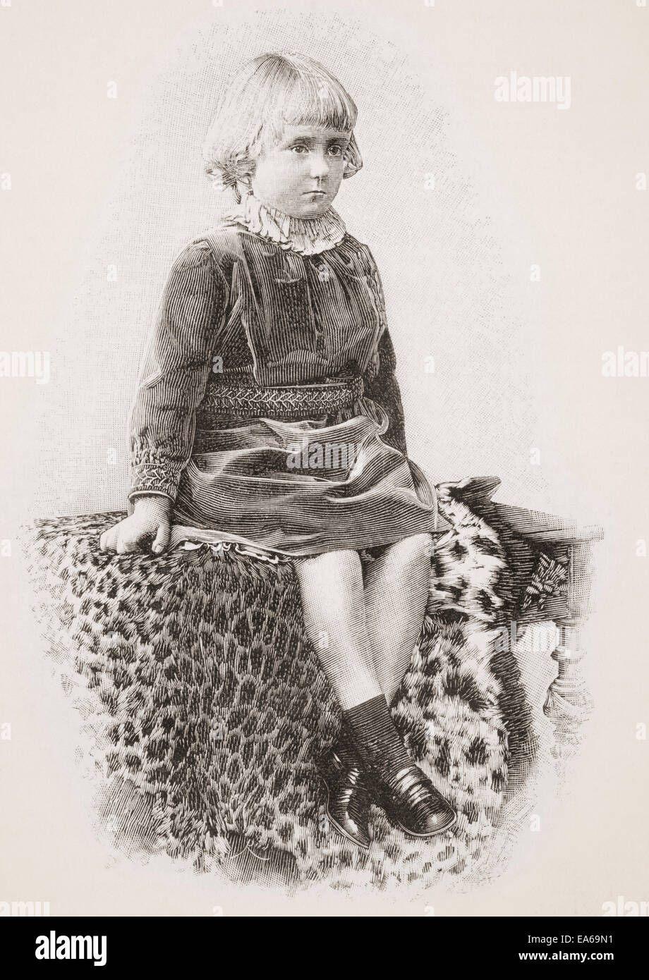 D. Luís Filipe, Prince Royal of Portugal, Duke of Braganza, aged 5, 1887 – 1908.  Eldest son and heir-apparent of King Carlos I Stock Photo