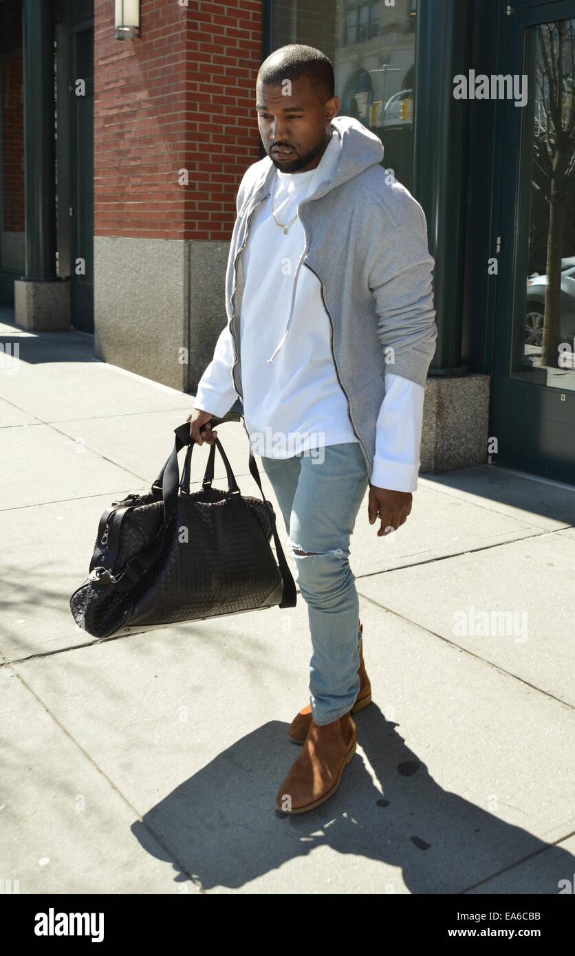 Kanye West leaving his apartment in New York Featuring Kanye West