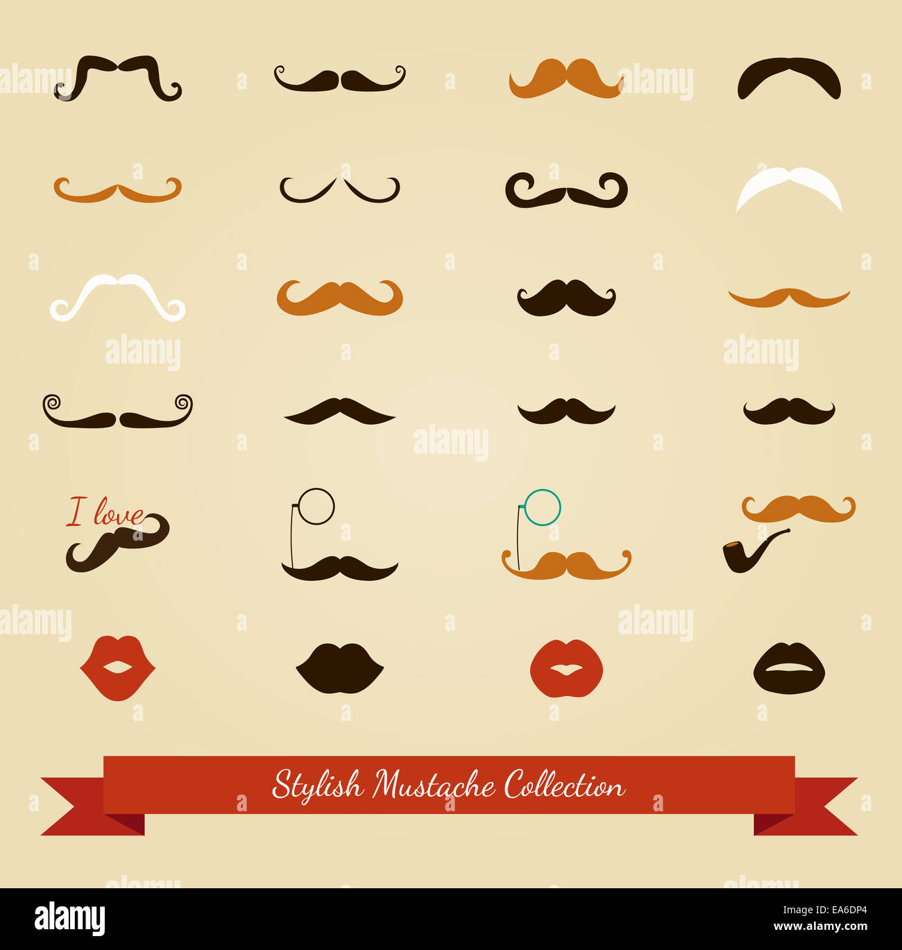 Curled moustache illustration hires stock photography and images Alamy