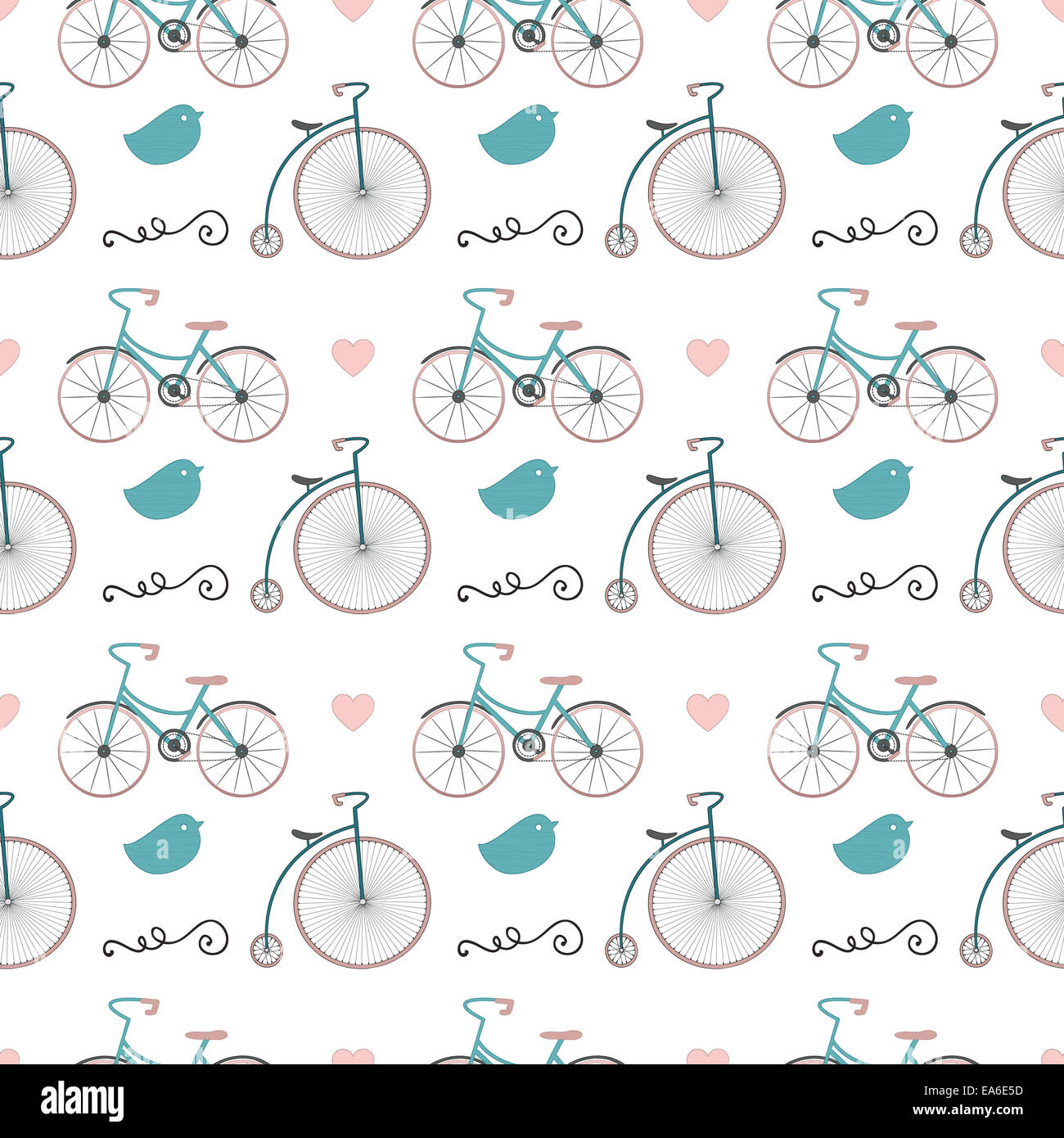 Hipster Retro Vintage Doodle Seamless Pattern Stock Photo - Alamy