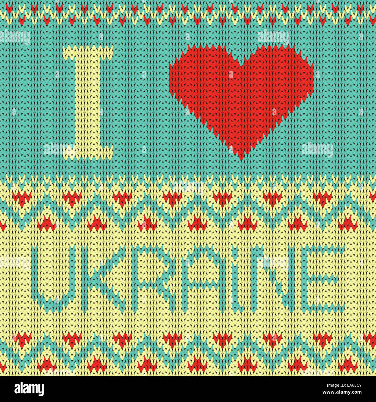 I love Ukraine Illustration. knitting pattern Stock Photo Alamy