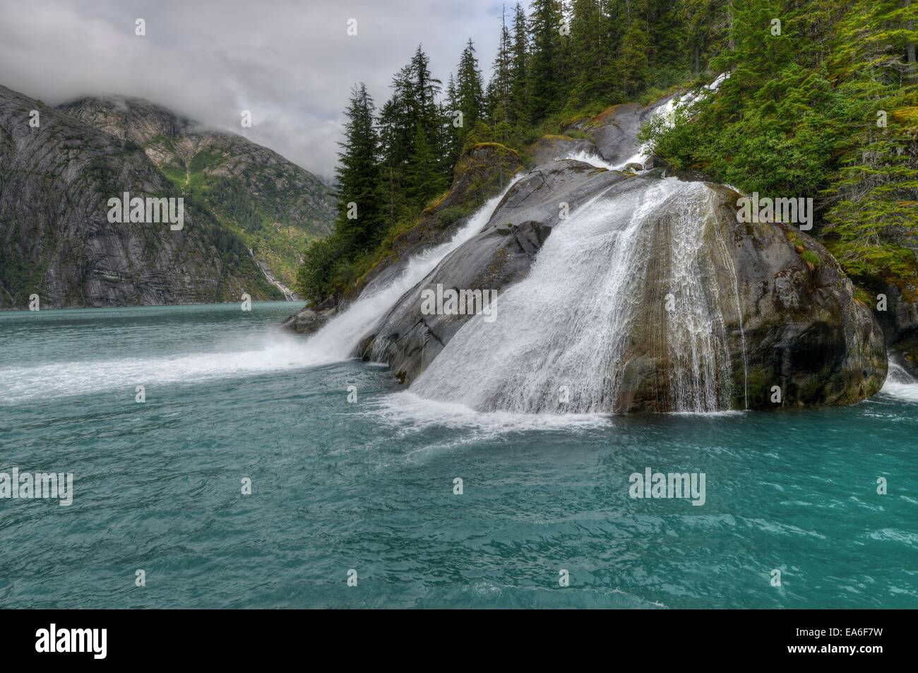 USA, Alaska, Juneau, Tongass National Forest, Ice Falls in Tracy Arm Fjord Stock Photo