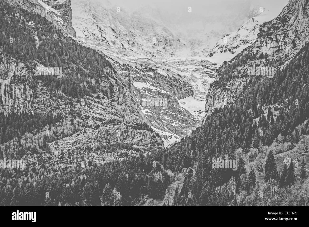 Switzerland, View of Grindelwald Alps Stock Photo