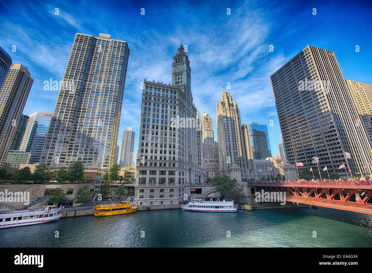 City skyline, Chicago, Illinois, United States Stock Photo