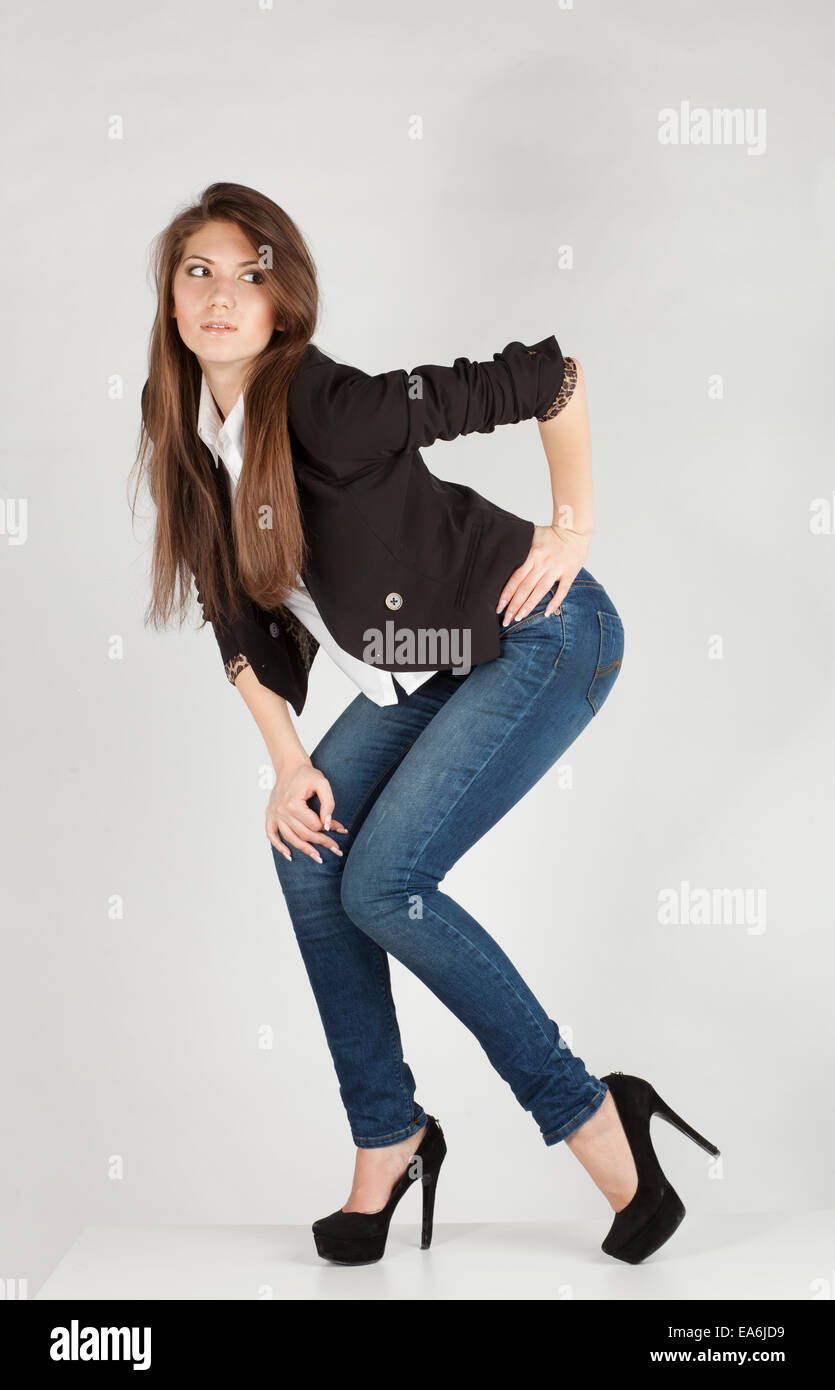 Beautiful longlegged girl Stock Photo Alamy