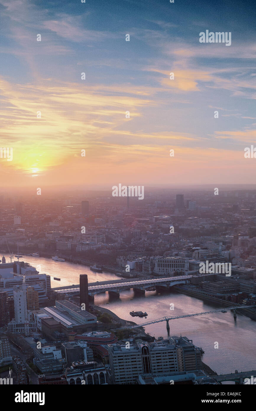 UK, London, Cityscape during sunset Stock Photo