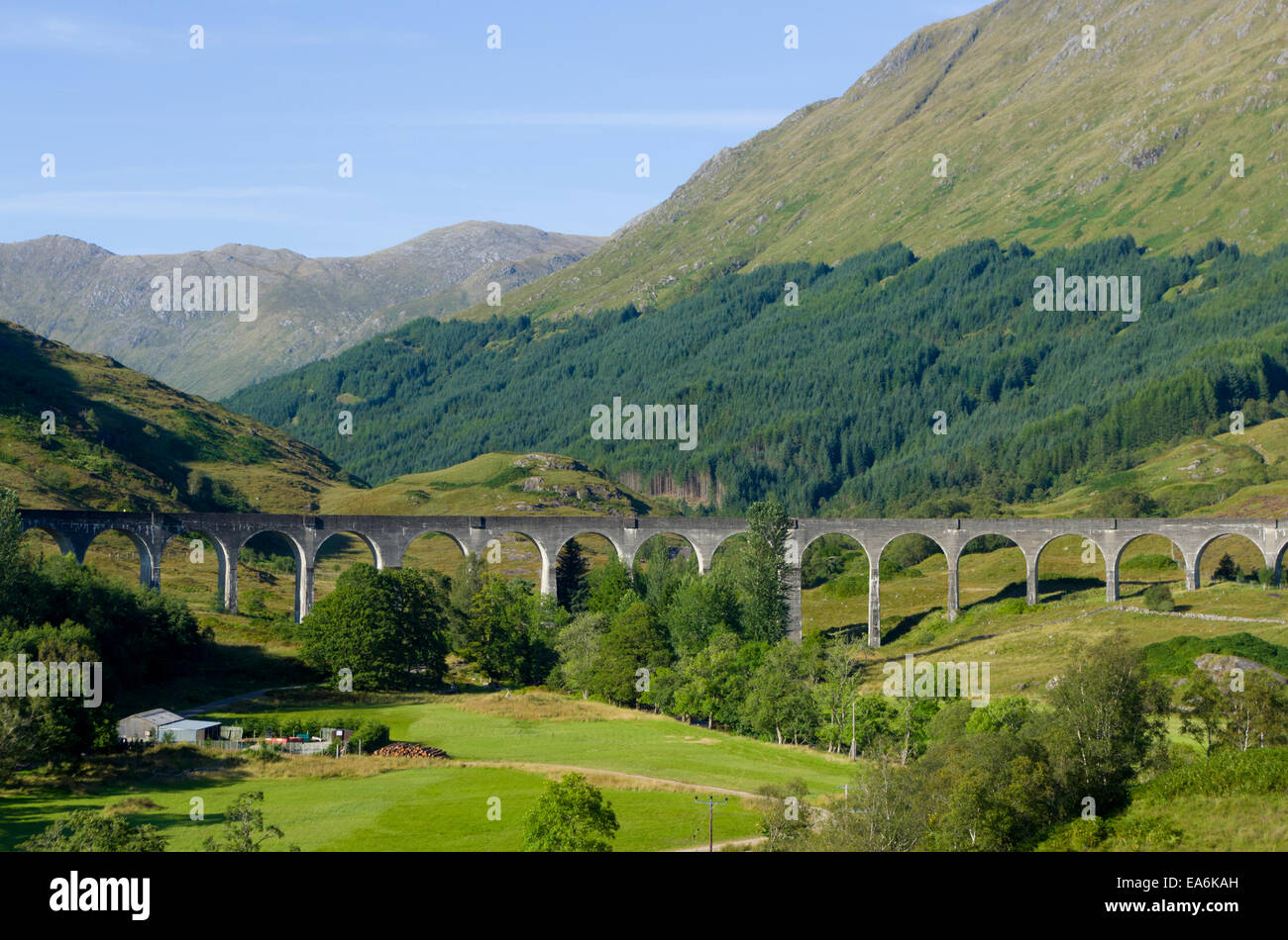 Glenfinnan Railway Viaduct, West Highland Line, Glenfinnan, Lochaber, Inverness-shire, Highland, Scotland, UK Stock Photo
