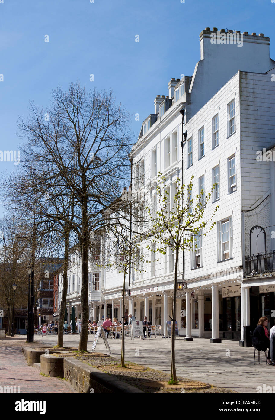 Royal Tunbridge Wells, Kent, UK April 6th 2011. The Pantiles is a shopping and leisure area in Royal Tunbridge Wells, Kent, UK April 6th 2011. The Pantiles is a shopping and leisure area in