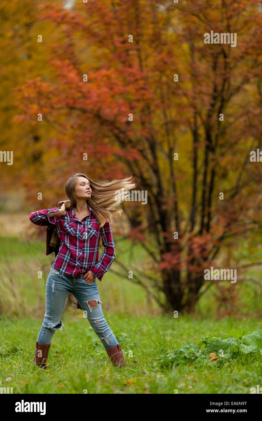 girl in autumn park Stock Photo - Alamy