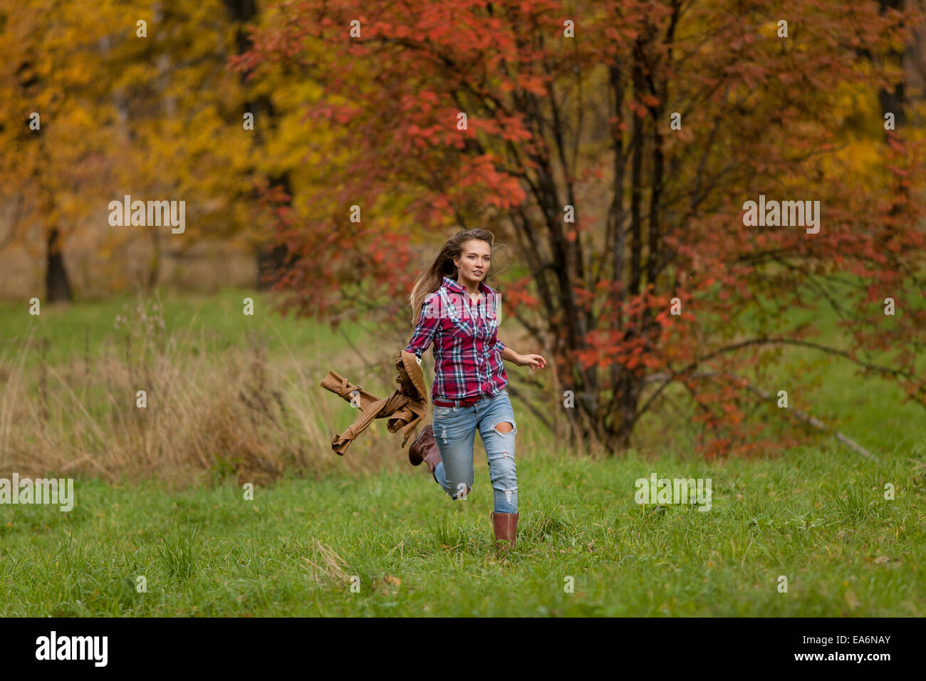 girl in autumn park Stock Photo - Alamy