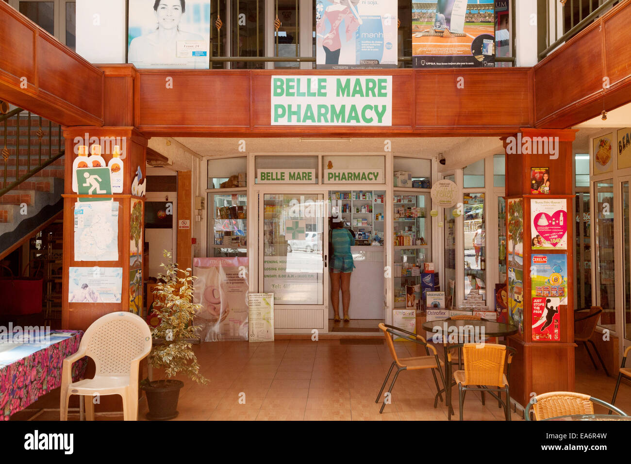 A local pharmacy, Belle Mare village, Mauritius Stock Photo Alamy