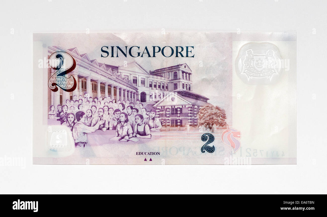 SINGAPORE $2 Dollars ND 2015 P46g 2 Diamonds UNC Banknote 