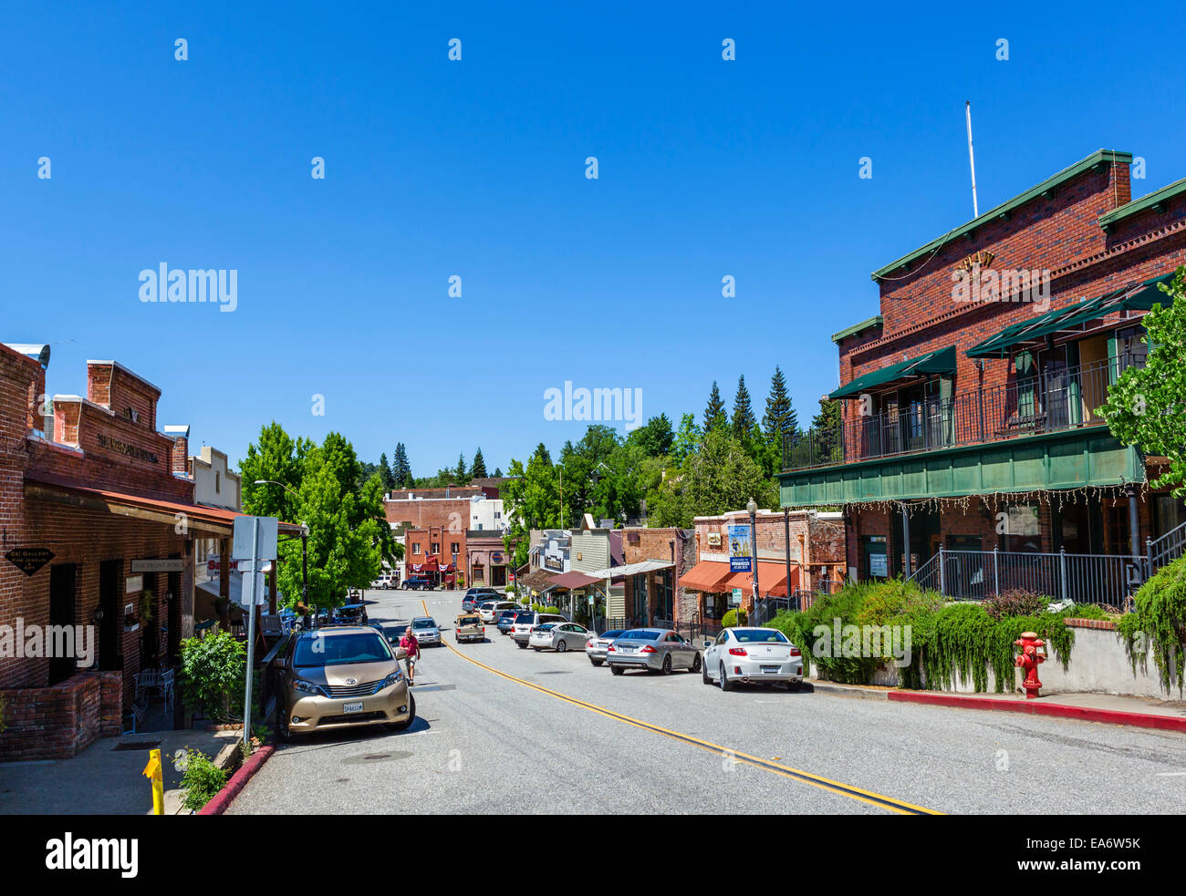Sacramento Street in the old gold mining town of Auburn, Placer County, 'Mother Lode'  Gold Country, California, USA Stock Photo