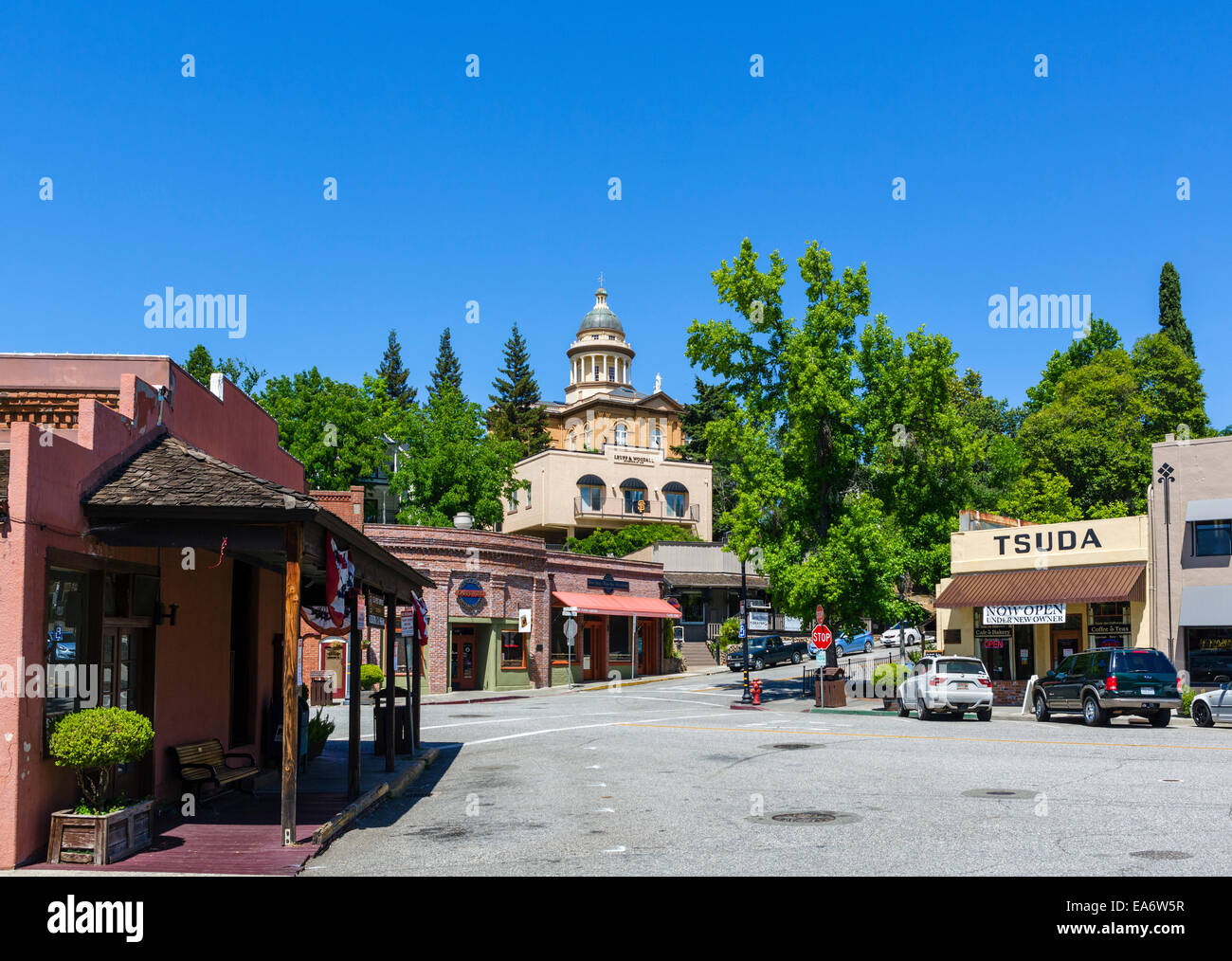 Sacramento Street in the old gold mining town of Auburn, Placer County, 'Mother Lode'  Gold Country, California, USA Stock Photo
