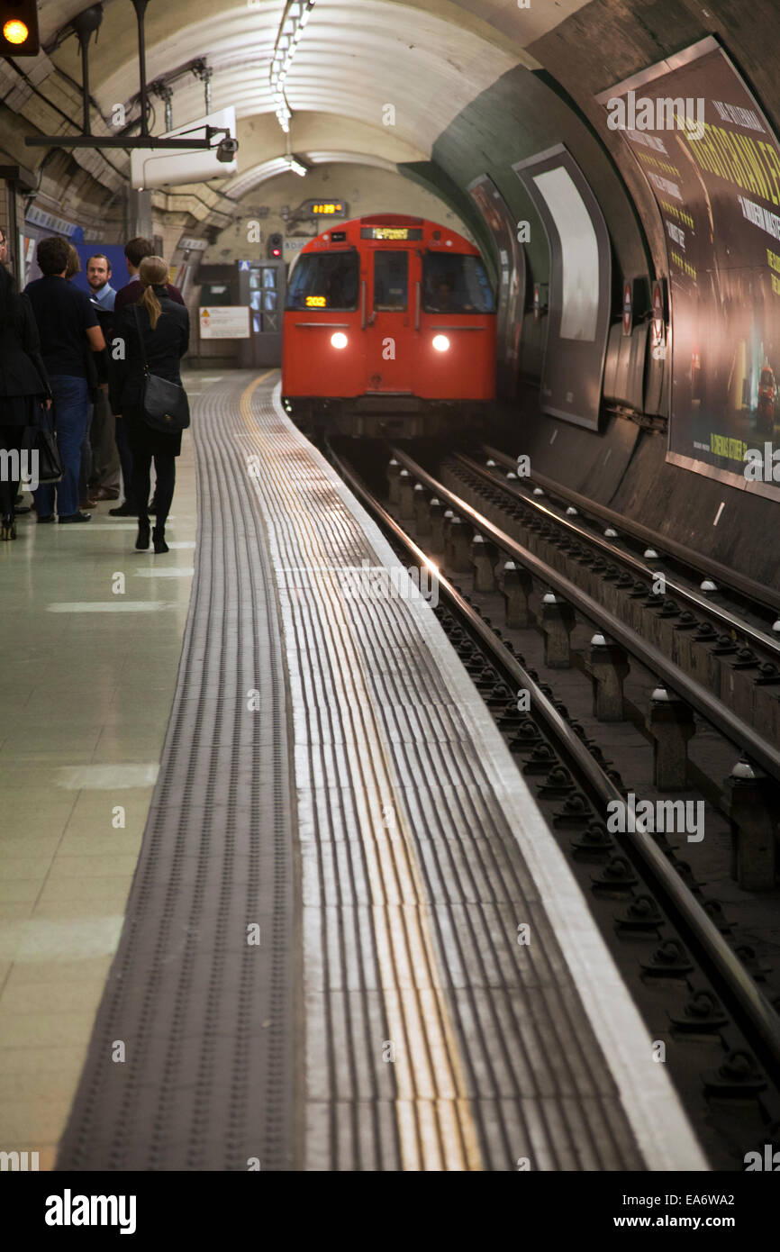 Approaching Tube Train - London UK Stock Photo