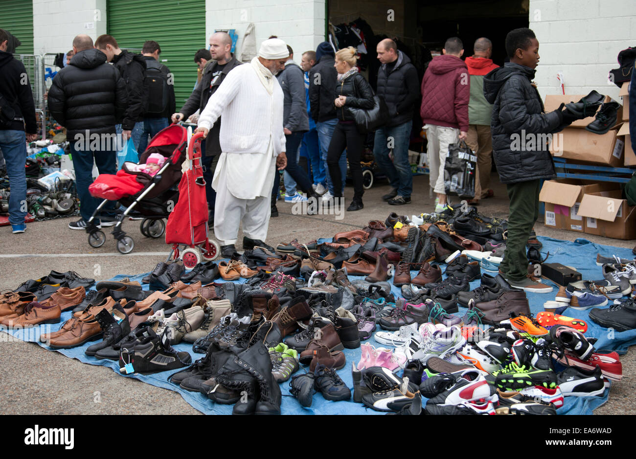 New Covent Garden Flea Market in Vauxhall Nine Elms - London UK Stock Photo