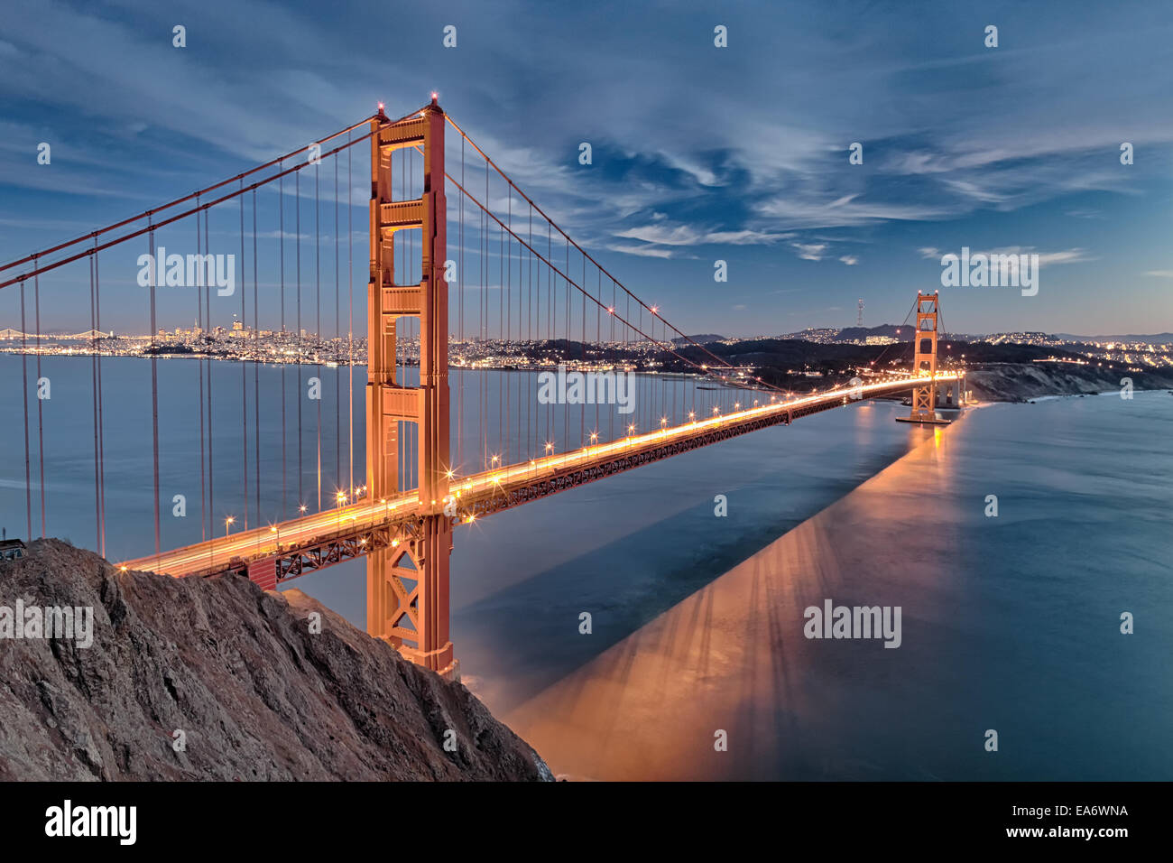 The Golden Gate Bridge in San Francisco bay Stock Photo