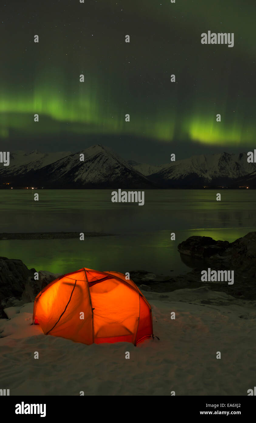 Green tent night hi-res stock photography and images - Alamy