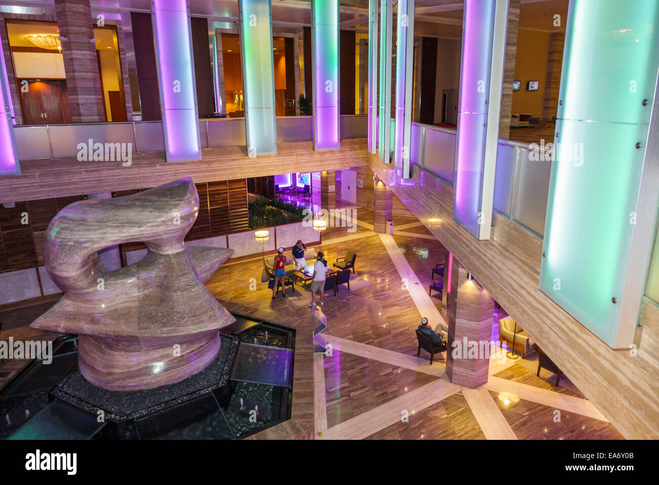 Miami Florida,Intercontinental,hotel,lobby,The Spindle,sculptor Henry Moore,travertine marble,sculpture,art,FL140808056 Stock Photo