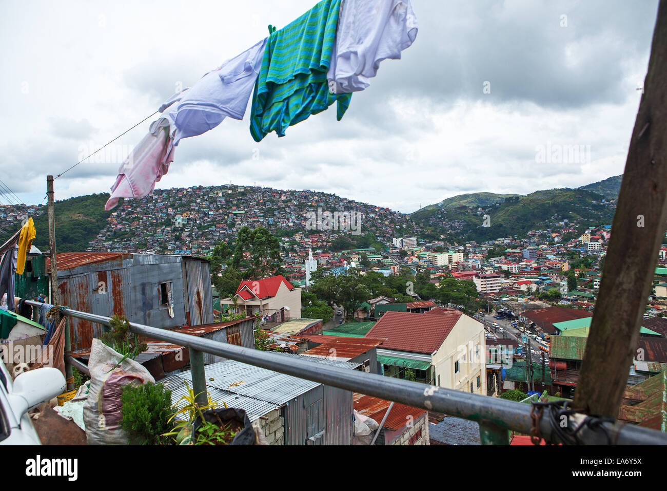 Elevated view of Baguio City, Northern Luzon Island, Philippines from
