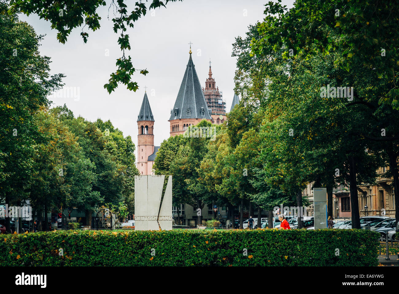 Cathedral in Mainz, Germany. Stock Photo