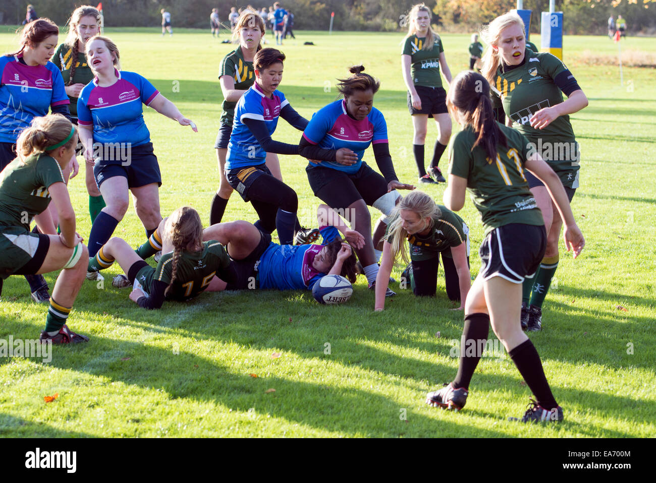 University sport, women`s Rugby Union, UK Stock Photo - Alamy