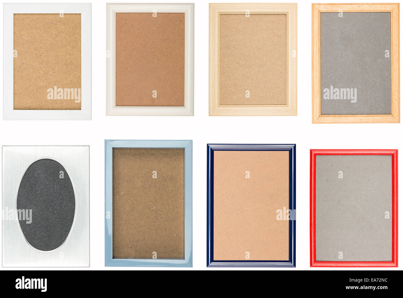 collection of old used picture frames with different backgrounds