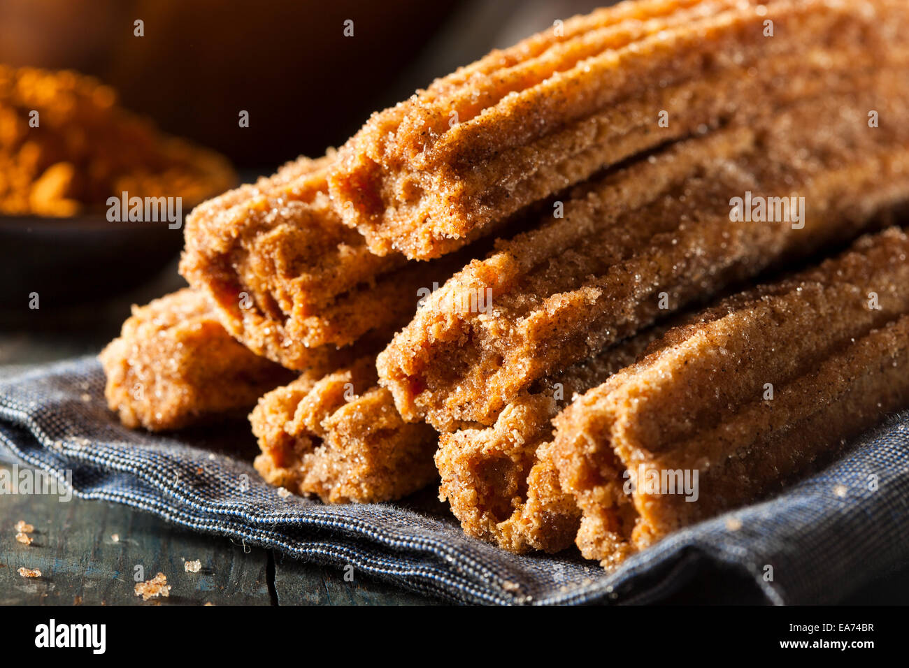 Homemade Deep Fried Churros with Cinnamon and Sugar Stock Photo Alamy
