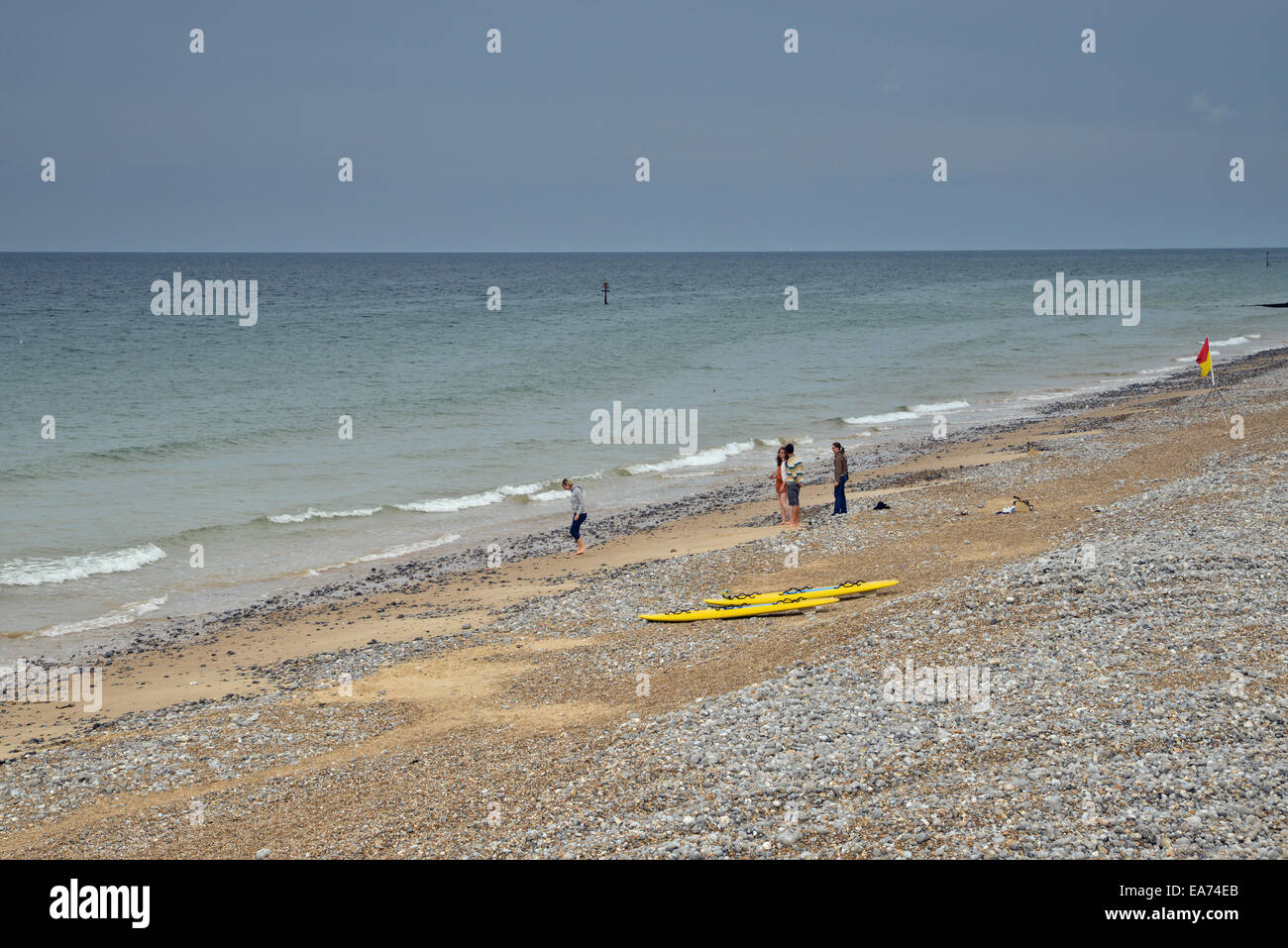 People on Cromer Beach Norfolk UK Stock Photo