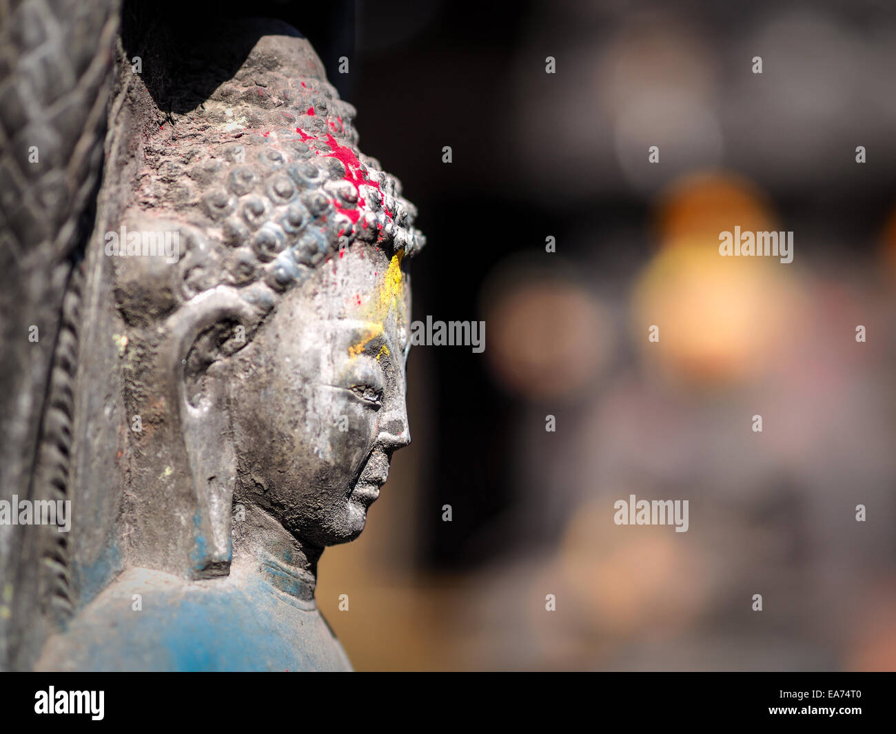 Buddha's head - Nepal Stock Photo