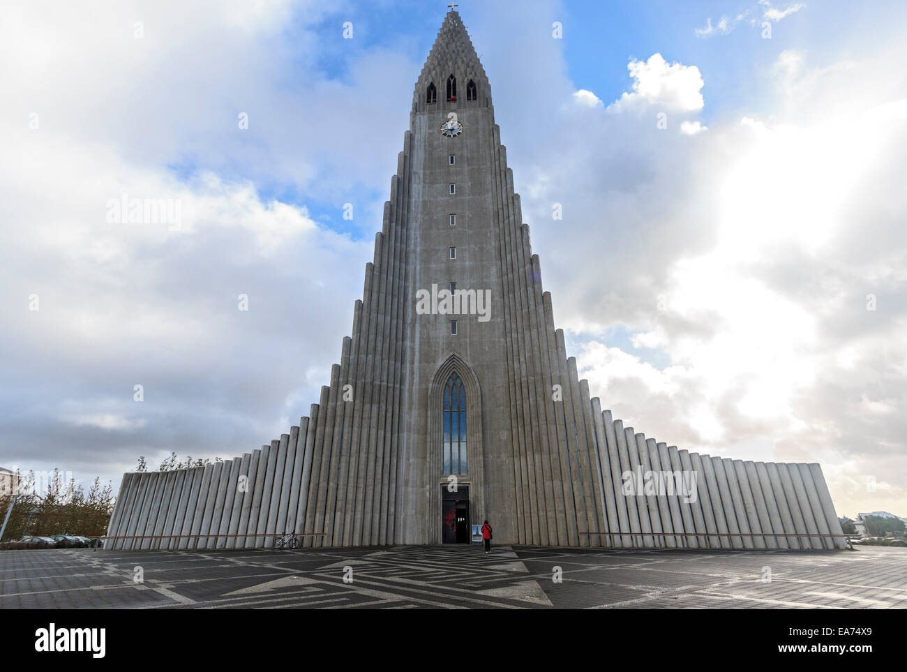 Hallgrímskirkja, an iconic landmark Lutheran parish church in Reykjavík, Iceland. Stock Photo