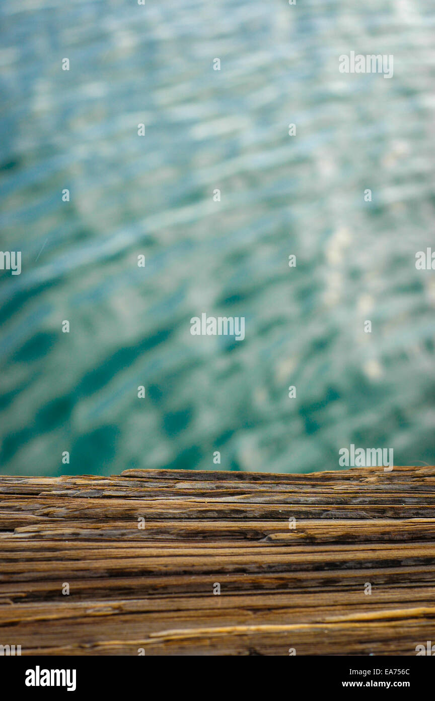 Weathered Wood in a Harbor Stock Photo