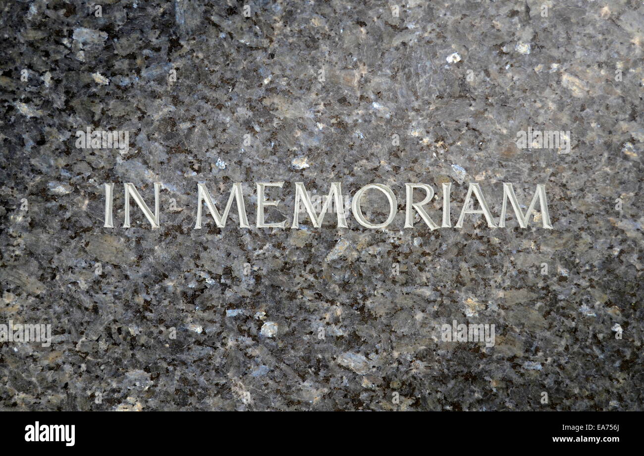 In Memoriam In A Marble Gravestone Stock Photo