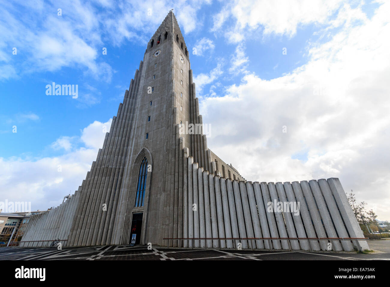 Hallgrímskirkja, an iconic landmark Lutheran parish church in Reykjavík, Iceland. Stock Photo