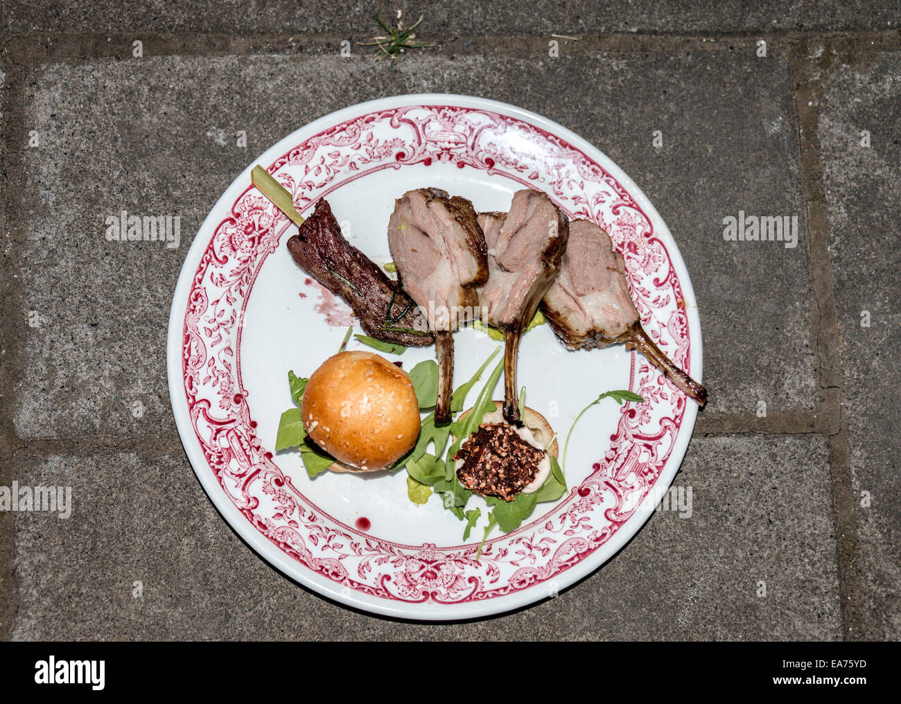 Organic lamb chop, grilled beef and reindeer slider. Iceland Stock Photo -  Alamy