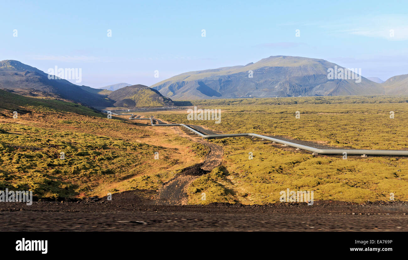 The Nesjavellir hot water transmission main Stock Photo