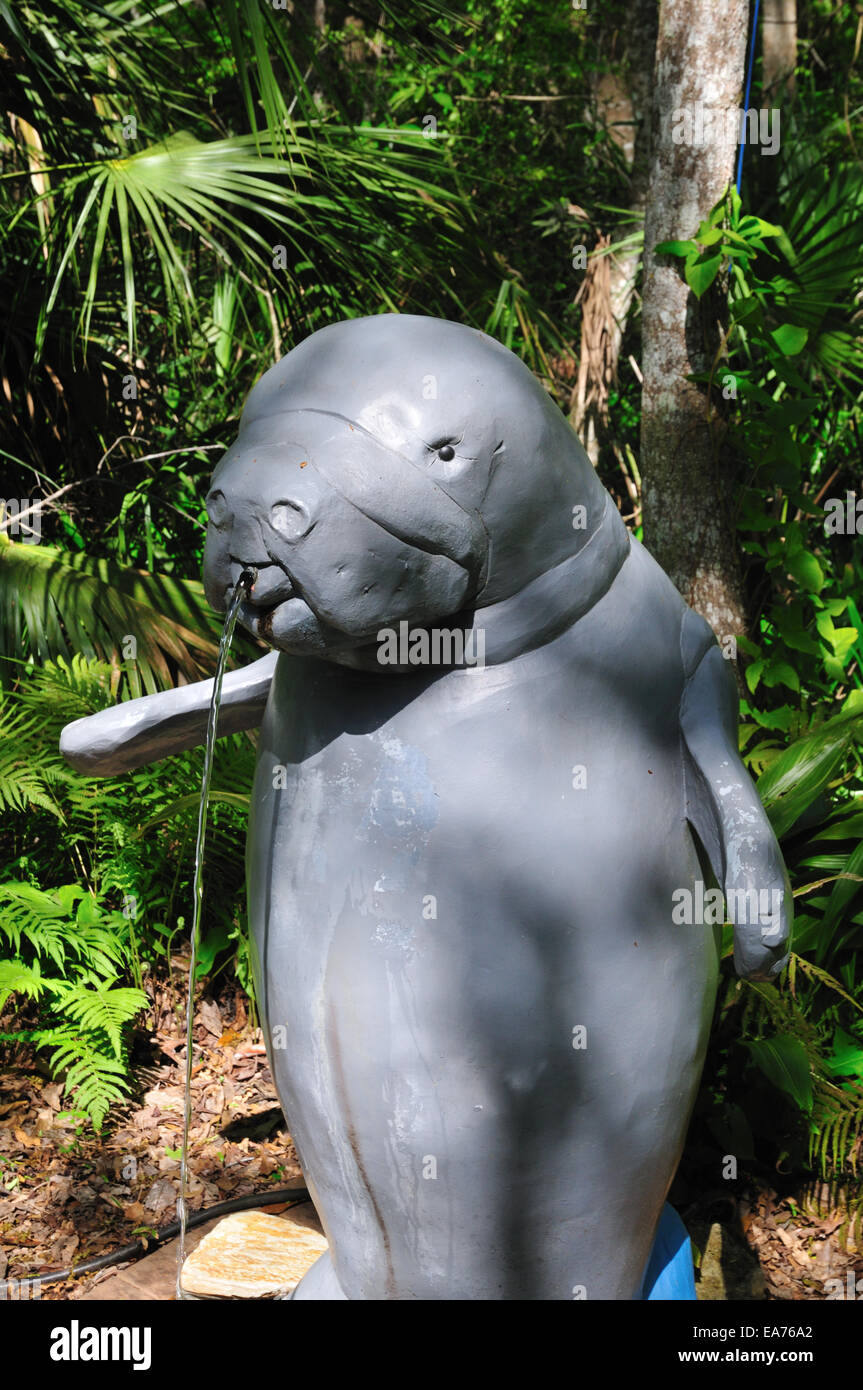 Manatee fountain at the Homosassa Springs Wildlife State Park Stock Photo Alamy