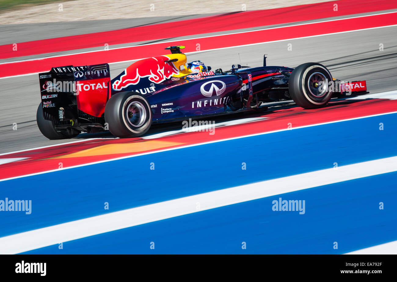 Daniel Ricciardo of Red Bull Racing seen at Circuit of the Americas during practice for the 2014 United States Grand Prix Stock Photo