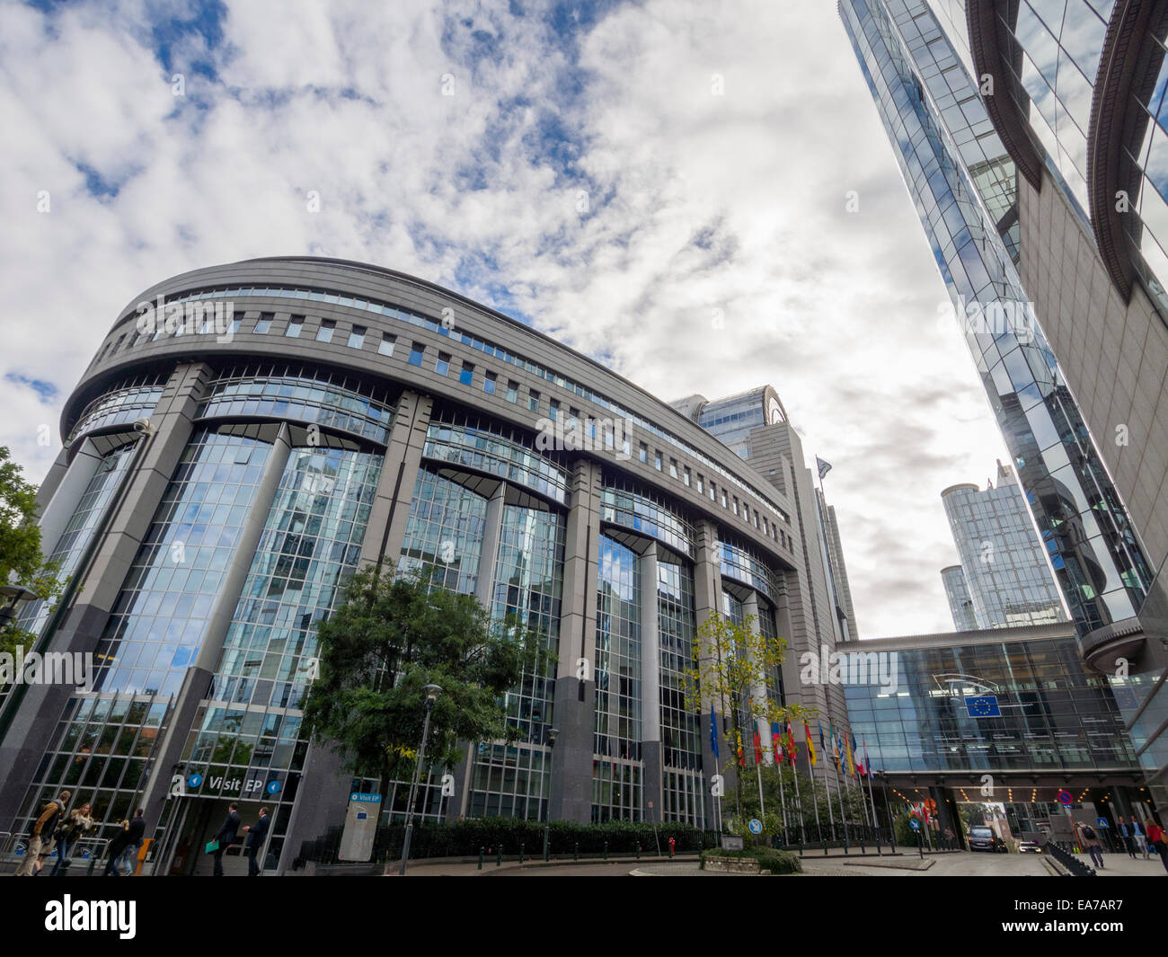 European Union Parliament building in Brussels, Belgium, Europe Stock Photo
