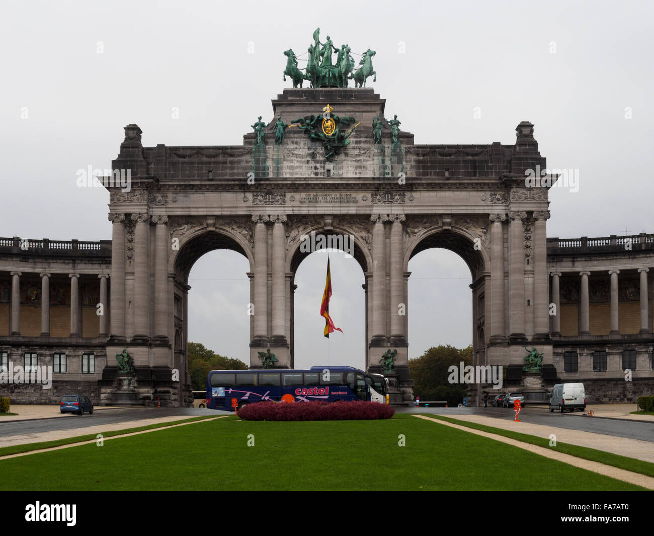 Triumphal Arch at the Parc du Cinquantenaire in Brussels, Belgium, Europe Stock Photo