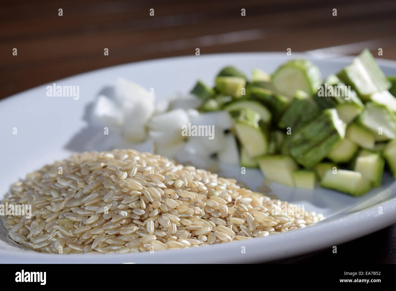 barley and zucchini for a healthy nutrition Stock Photo