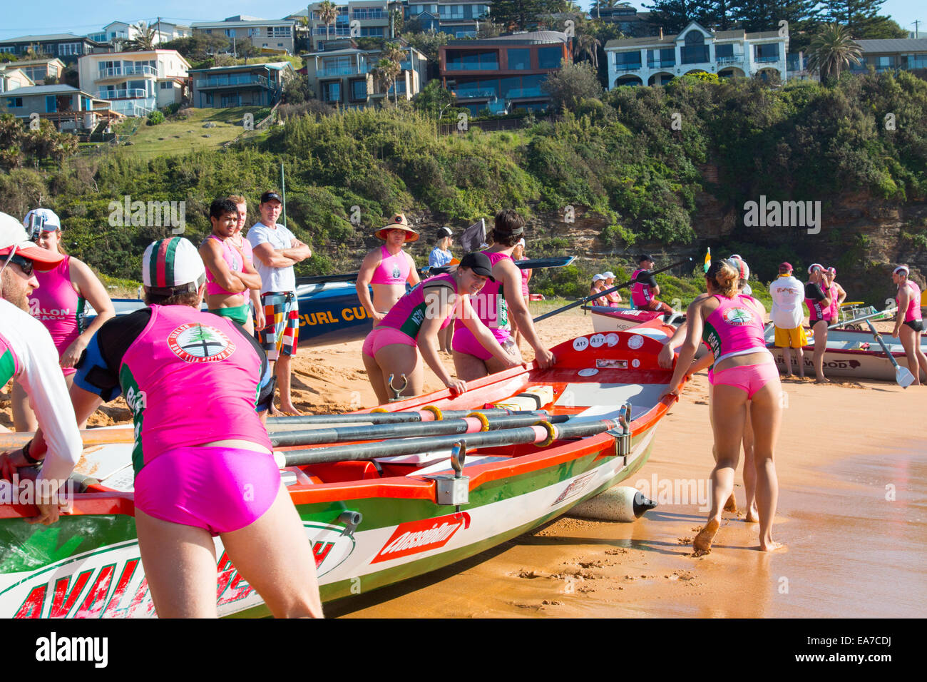 Sydney, Australia. 8th Nov, 2014. Summer surfboat racing competition amongst surfclubs located on Sydney's northern beaches begins at Bilgola Beach. NSW, Australia Credit:  martin berry/Alamy Live News Stock Photo